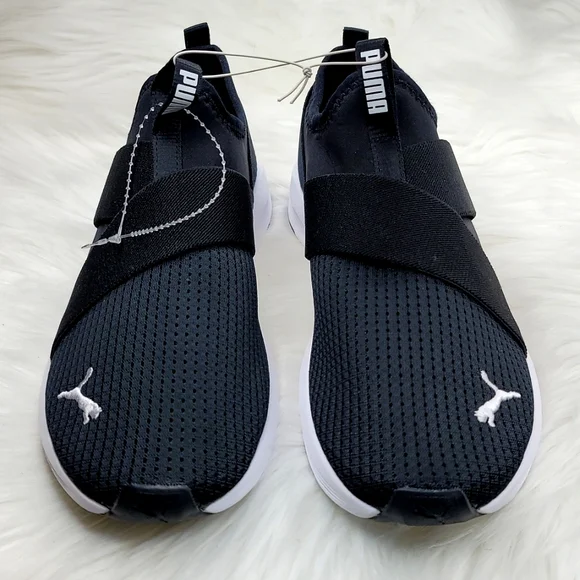 PUMA PROWL SLIP ON SNEAKERS BLACK AND WHITE - Picture 6 of 16